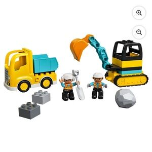 Lego Duplo Truck & Tracked Excavator Set | 19 pcs (missing boulder) | Ages 2+